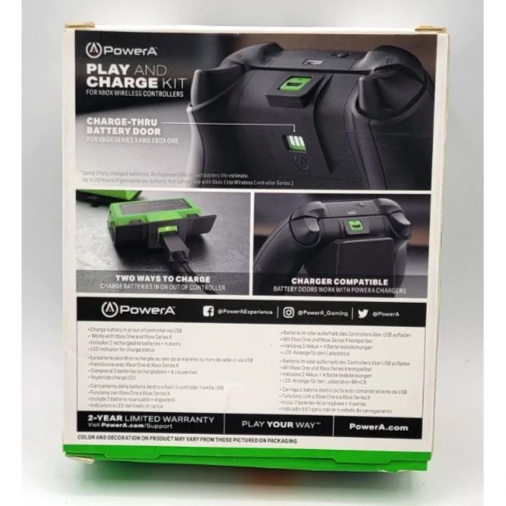 PowerA Play and‎ Charge Kit for Microsoft Xbox Series X/S Xbox One 2-Pack NEW
